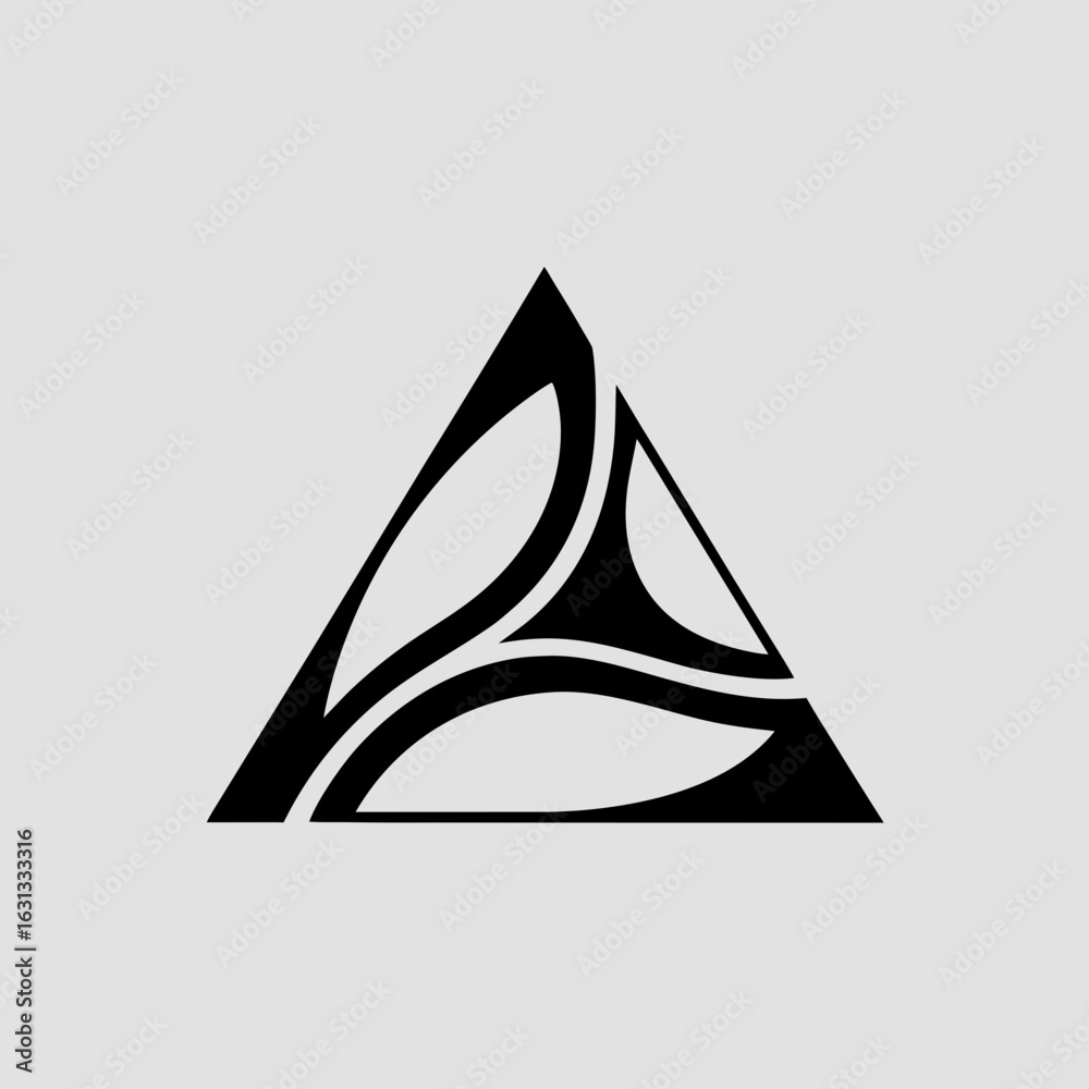 Fototapeta premium Road Curve in Triangle Logo – Geometric Highway Symbol