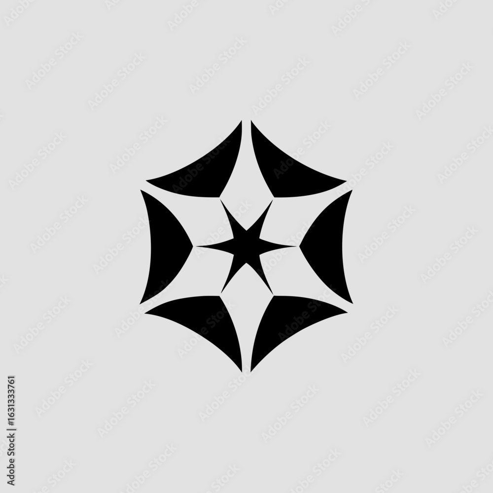 Obraz premium Star Polygon Line Geometric Logo Design