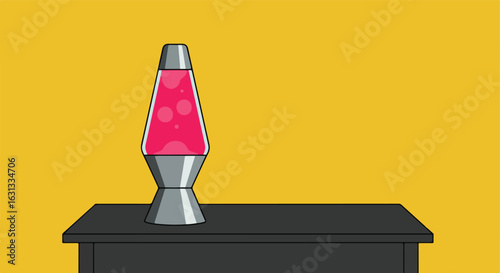 Lava Lamp on Desk. Retro lighting for chill vibes, against a warm background