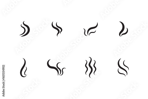 steam icon. Smell icons. Cooking steam or warm aroma smell mark, steaming vapour odour symbols. smoke steam icon.