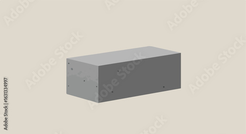 Isolate concrete block on neutral surface. Still life nobody. Use as stand-in