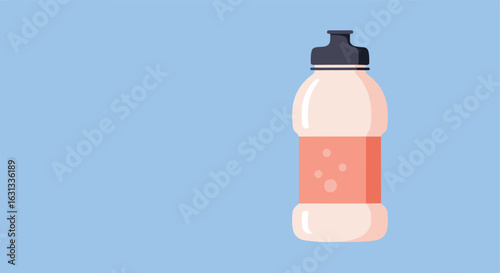 Water bottle for sports on blue background used in the gym or for personal use