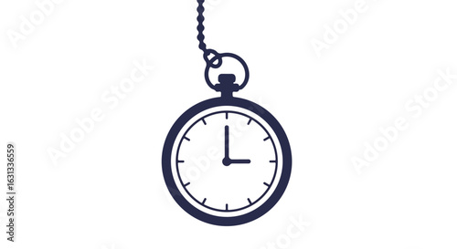 Isolated pocket watch on white background for hypnotherapy or deadlines