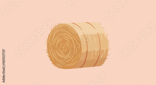 Hay Bale isolated on plain background for rustic country themed digital design
