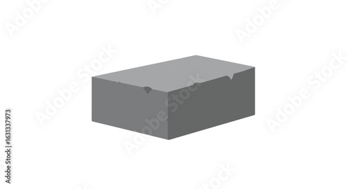 Isolated gray concrete block on white background for construction use