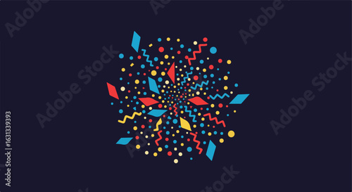 Falling colorful confetti. Abstract background usage for festive season event