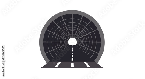 Road tunnel with interior cell structure used for future transport designs
