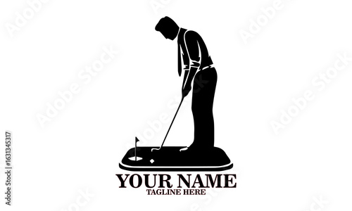 Miniature golf day icon. Miniature golf vector illustration and miniature golf logo design