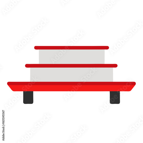 red bench isolated