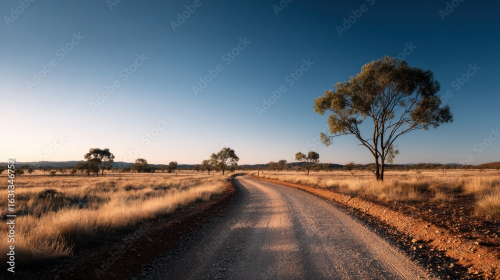 Naklejka premium road in the desert without people