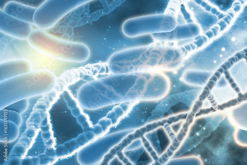 Картината върху платно 3D medical background with DNA strands