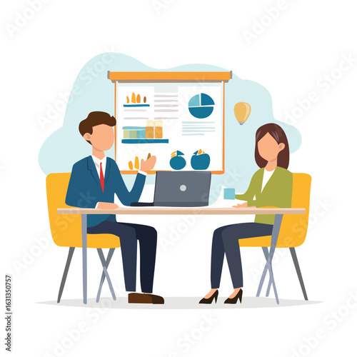 landing page business activity meeting of two men and a woman