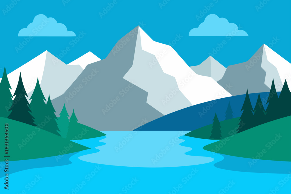mountain landscape with lake mountain landscape with lake