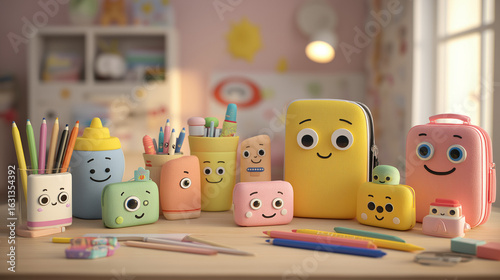 wooden toy house with toys