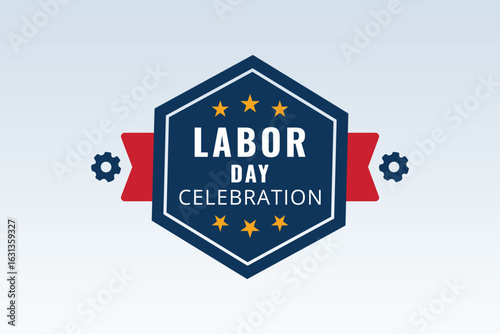 Labor day celebration fireworks style banner