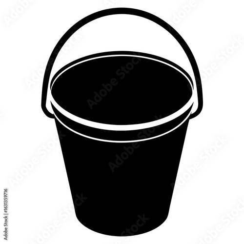 metal bucket on white background