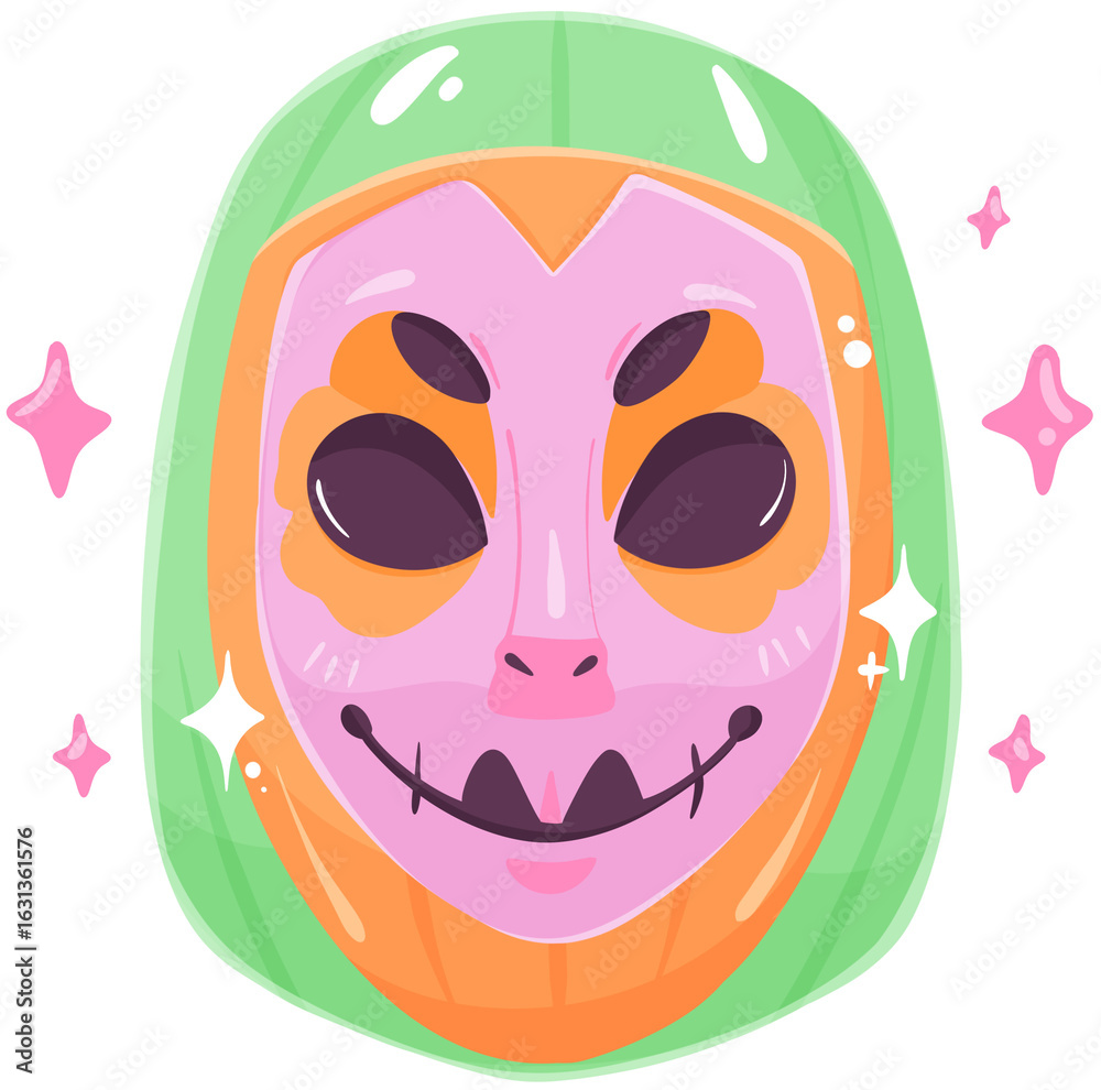 Obraz premium Colorful decorative mask with unique features and design.