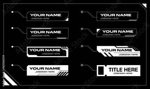 Call out box design. Futuristic HUD lower third title or name