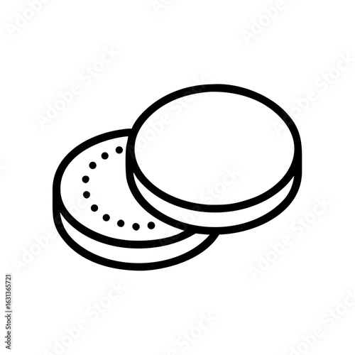 Outline of makeup remover pad on transparent background  