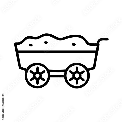 Hayride wagon icon with a simple design on transparent  background  