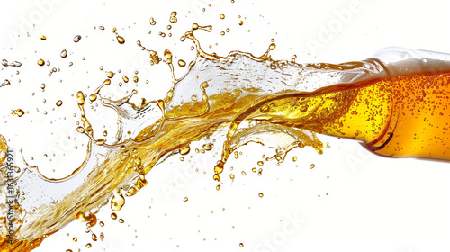 Beer splash in white background 