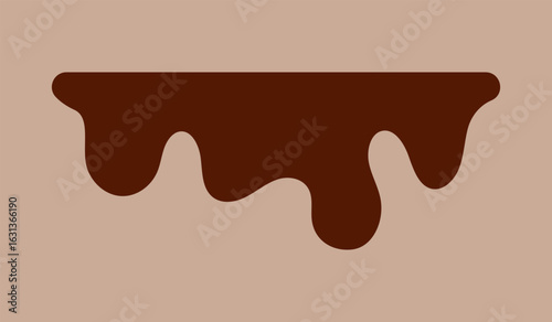 melted chocolate drip simple shape. Perfect for dessert design, sweet packaging, or confectionery labels
