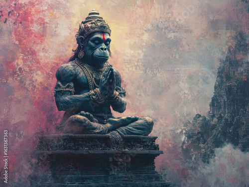 Wallpaper Mural Monkey King. Hanuman and Sun Wukong. Poster Torontodigital.ca