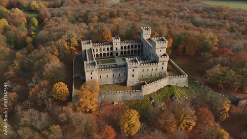 Wallpaper Mural Castle in Autumn Forest from Aerial View Torontodigital.ca