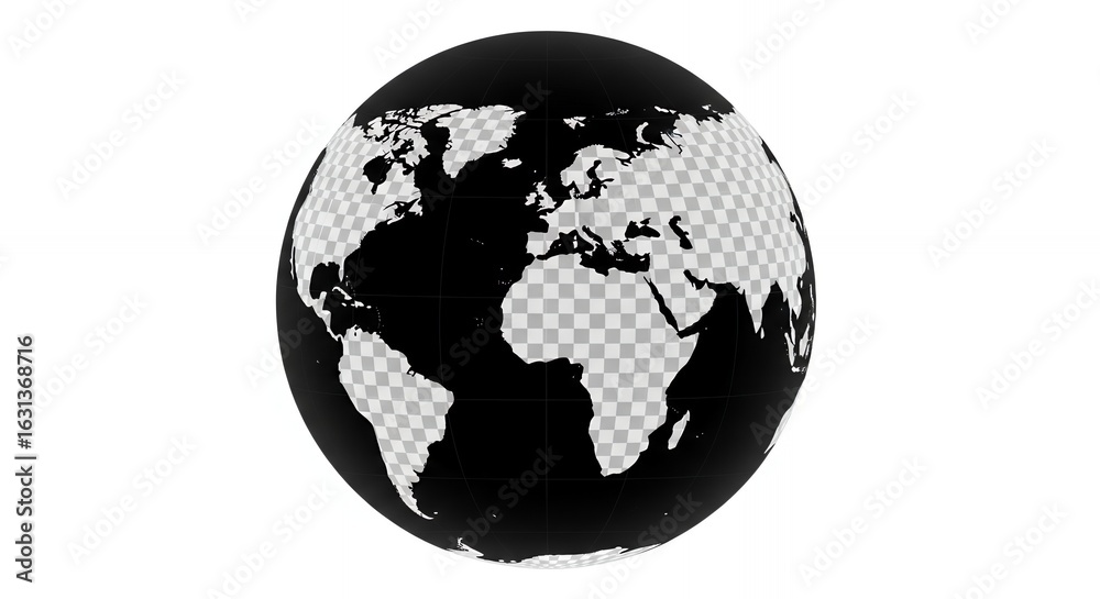 Obraz premium Stylized Earth Globe with Transparent Background
