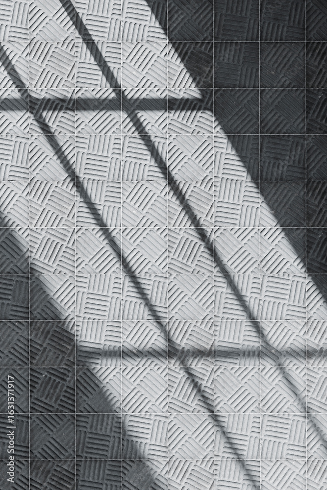 Obraz premium Shadow Texture on Concrete Wall with Sunlight. Minimal Abstract Background. 3d rendering.