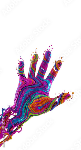 Colorful Swirl Hand Artistic Graphic on Abstract Background