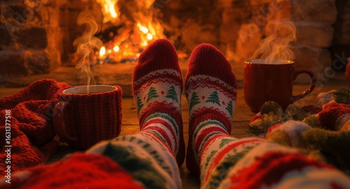 Cozy Winter Evening by the Fireplace