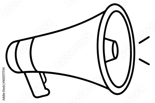 megaphone line art vector, megaphone isolated