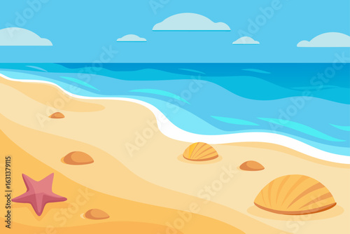Seashell Covered Shallow Beach