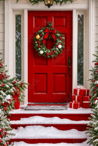 christmas wreath on the door