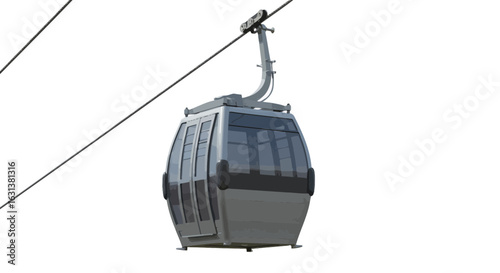 cable car cabin on white background, transportation