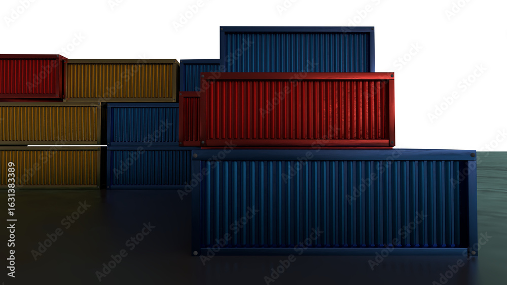 Obraz premium container box at cargo freight