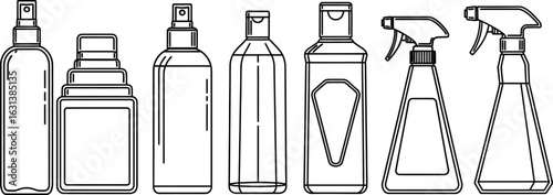 Outline of various bottles perfect for showcasing product packaging design