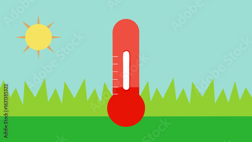 thermometer grass sunshine meadow nature summer