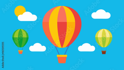hot air balloons colorful sun sky travel fly fun