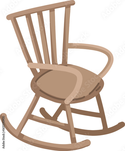 Wooden rocking chair illustration