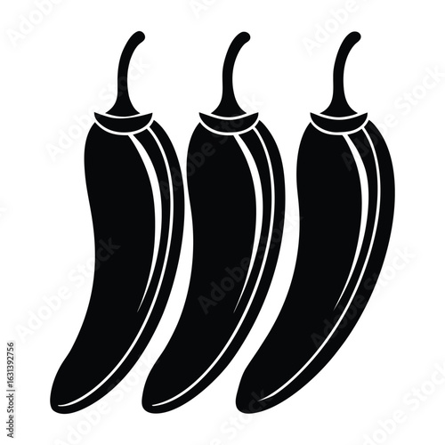  jalapeño peppers silhouette vector isolated design