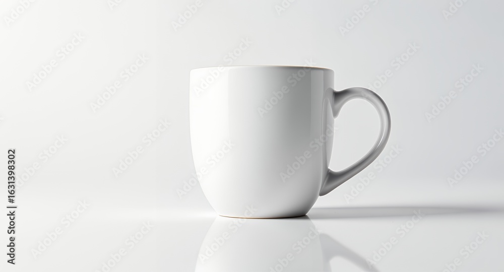 Obraz premium White Coffee Mug on White Background