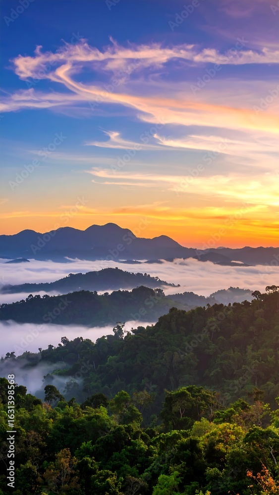 Obraz premium Misty mountain sunrise (3)