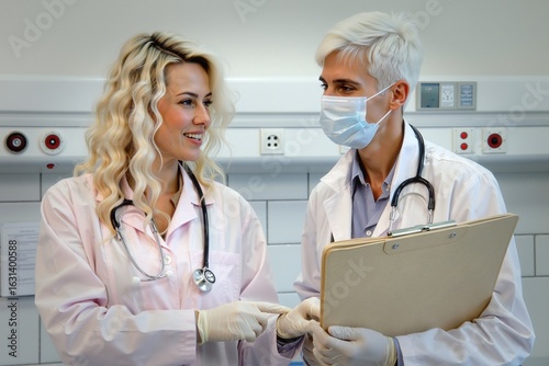 : Medycyna na świecie. Prawidłowa diagnoza i wsparcie medyczne. Ścisłe procedury lekarskie w klinice.