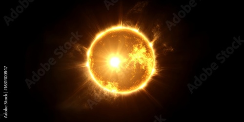 Wallpaper Mural A Breathtaking View of the Sun s Glowing Solar Core with Eruptions and Fiery Flares in Space Torontodigital.ca