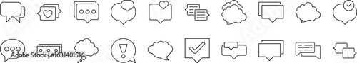 Speech Bubble Outline Picture Collection. Editable Stroke. Perfect for Graphics, Designs, Books, Adverts, Apps