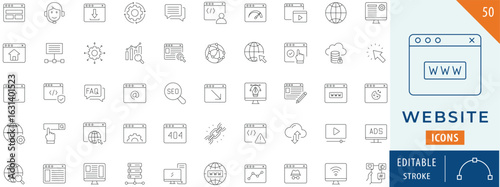 Website icon collection set. Editable stroke.