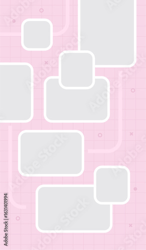 Pictures or photos frame collage, page grid layout abstract photo frames and digital photo wall template