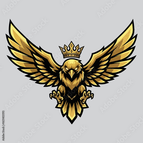 logo vector golden eagle with crown